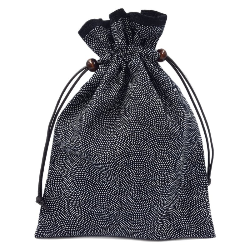 Handmade Workshop FUJITA Drawstring Bag, Lined, Japanese Pattern, Sharkskin Small