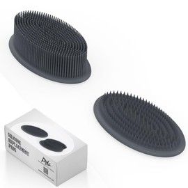 Avilana Soft and Exfoliating Silicone Replacement Pads-Replaceable and Interchangeable Pads for Shower Body Brush with Long 19 inch Curved Handle Back Brush