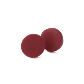 Stud Earrings for Women in Burgundy Red, Geometric Round Jewellery Gifts for Her, Large (15mm)