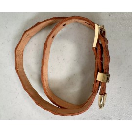 Handmade Alligator Crocodile Cowboy Hat Band Gold Plated 3 Peace Buckle Set  Handmade 26”