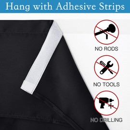 RYB HOME French Door Curtains Room Darkening Window Curtain Privacy Assured Door Blinds Thermal Insulated Shades for Front/Back Doors, W26 x L69 inch, 1 Panel, Black