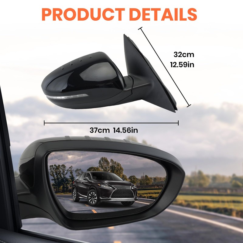 MOFOAP Passenger Side Mirror Compatible with 2014 2015 Kia Optima