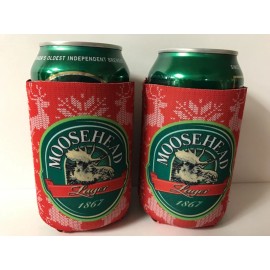 Moosehead Lager 12 oz Koozie Cooler Bottle Can Winter | Set of Two (2) New & F/S
