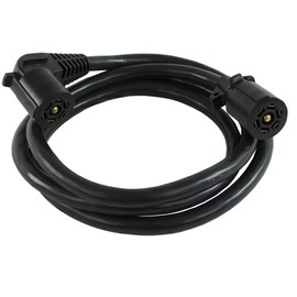 Conntek Double-End 7 Way Plug Inline and Elbow Trailer Cord (Black, 8-Feet)