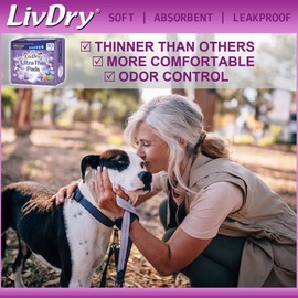 LivDry Incontinence Ultra Thin Pads for Women | Leak Protection and Odor Control | Extra Absorbent (Ultimate 10-Count)