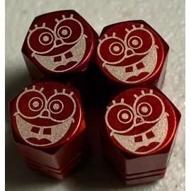 Chrome Engraved Spongebob Tire Valve Stem cap Covers  #1rd