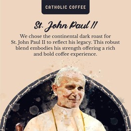 St. John Paul II Peruvian Dark Roast Catholic Coffee (Ground) 12 ounces - Small-Batch Craft Coffee, Gift for Catholic Faithful & Coffee Lovers