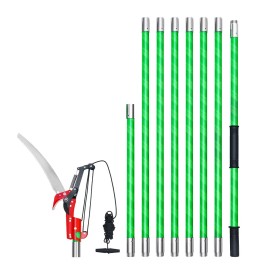 Manual Extendable Pole Saw 3.87-27 Ft High Carbon Steel Blade For Outdoor Tree Pruning With Scissors AccessoryDefault: Default