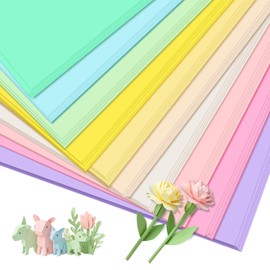 MUWINC Craft Card Colourful Paper A4 Set - 50 Sheets Soft Colour Cardboard, 10 Colours, for Home, School, DIY Craft Projects