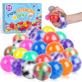 VESPRO 24Pack Stress Balls, Squishy Balls, Squishy Squeeze Balls Bulk Fidget for Adults, Stress Relief Balls, Party Favors, Birthday Gift, Goodie Bag Stuffers