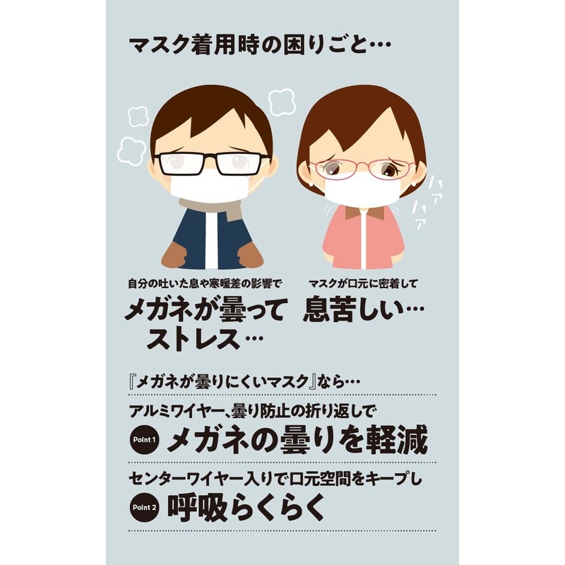 KOO Medical Japan KOO Anti-Fog Mask, Normal Size, 30 Pieces