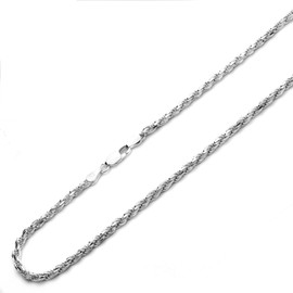 Sterling Silver Necklace 3.5mm High Polished Rope Chain Necklace (16, 18, 20, 22, 24, 26, 28, 30 Inch), 24"