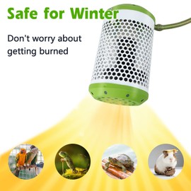 LISINAN Adjustable Reptile Ceramic Heat Lamp 100w Bulb with Lampshade,Heater Guard Protector Covers for Chameleon, Snakes, Lizards, Chicks, Amphibian