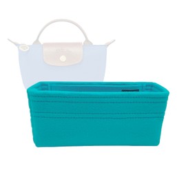 Zoomoni Bag Organizer for Longchamp Mini Le Pliage Pouch with Handle - Premium Felt Purse Handbag Insert Liner Shaper (Handmade) Soft Structure Support
