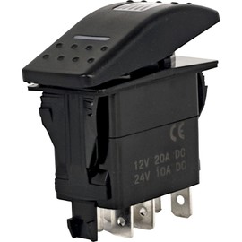 XYZIL Panel Rocker Switch 701/60004 12V 6 PIN Compatible with JCB 1400B 1550B 1600B 1700B 214 215 216 217 3C 3CX 3D 701-60004 70160004 2 Position 4 Terminal Blue Illumination