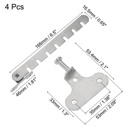 sourcing map Window Restrictor Latch Window Safety Lock Stopper, Limit Stay Adjustable Casement Window Limiter with 7 Slots for Inward Opening Window, Silver Tone (4 Set, 35mm)