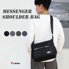 [X-cross] Cross Messenger Bag One Shoulder Crossbody Shoulder Bag Lightweight Multiple Storage Large Capacity Simple, gray, Free size