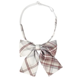 Elerevyo Women's Plaid Pre-tied Bow Tie Adjustable Neck Strap Colorful Bowties for Casual School One Size Red Beige