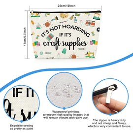 Crafting Lover Gifts Crafter Gift Makeup Bag Crocheting Gift Sewing Gift For Sewing Lover Cosmetics Bag Craft Lover Gift for Women Seamstress Gift Travel Zipper Toiletry Bag Christmas Birthday Gift