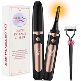 Heated Eyelash Curlers, Dust2oasis Heated lash Curler Best Seller Electric Eyelash Curler with Comb LED Display 4 Temp Settings for Makeup Tools USB Rechargeable Natural Curling 24H Long Lasting