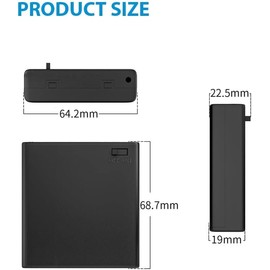 JWISLAND (Pack of 4) 4 AA Battery Holder with ON/Off Switch, 4 Slots Battery Holder with Wire Leads and Cover, 4 X 1.5V AA Battery Holder, Black