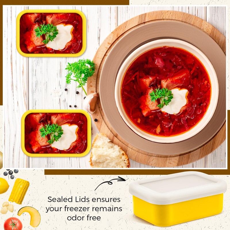 Nuogo 8 Pcs 1 Cup Silicone Freezer Containers with Lid