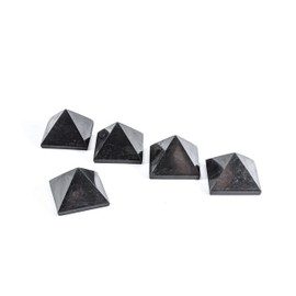 SN NATURSTEIN UG - Shungite Polished Pyramid 3 cm | Gem Stone from Karelia - 5 Units