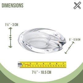 Pasabahce Crystal Glass Ashtray Patio Heavy Handmade Luxury Outdoor Indoor Home Office Oval