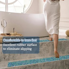 CHUANGSEED - Cinta antideslizante resistente azul de 4 pulgadas x 15 pies, multiusos, resistente, resistente al agua para exterior/interior, cinta antideslizante de seguridad para tracción en peldaños