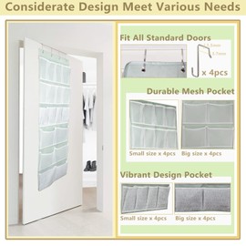 KANCNT 18 Pockets Over the Door Hanging Shoe Organiser, Storage Bag for Cupboard, Bedroom, Bathroom, Pantry Shoe, Holder for Socks, Toys, Beauty Accessories, 2-Piece