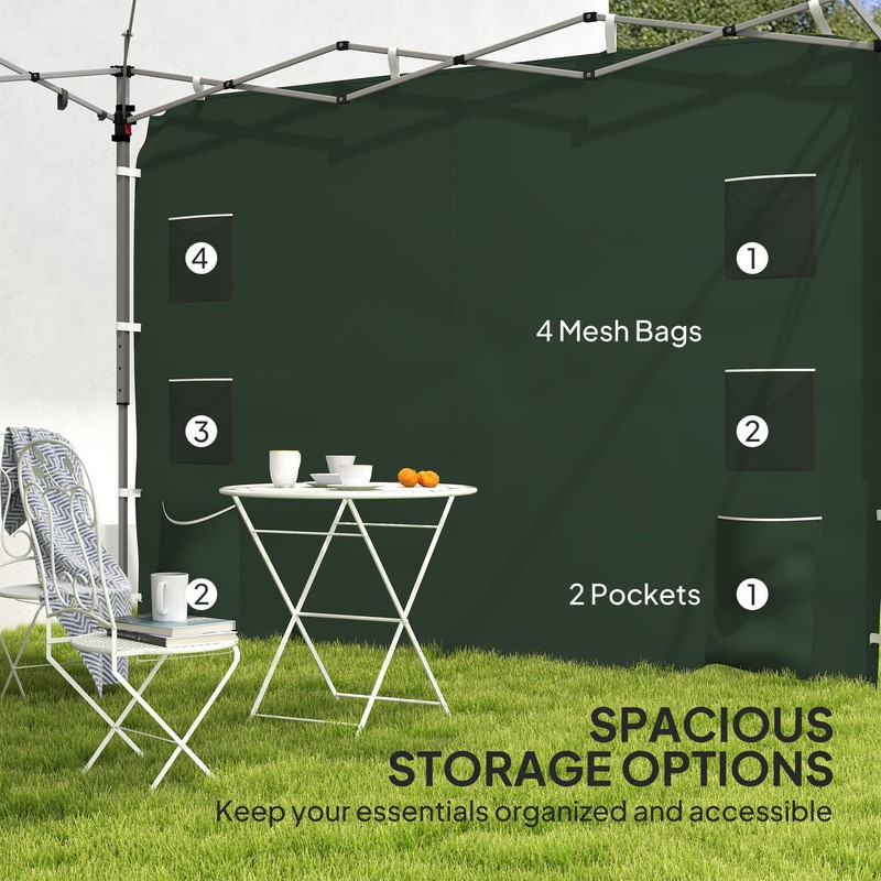 Outsunny Gazebo Side Panel, Canopy Sidewall Panel with 4 Mesh