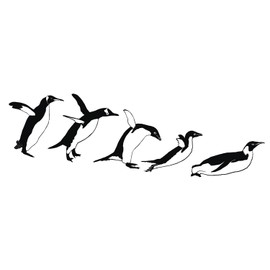 Newclew Penguin Family with Baby Scenery Nursery Kids Mom Dad Fun Removable Wall Decal Sticker Art Fun Décor Mural Sticker (Family 4 (Large))