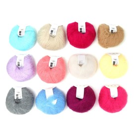 1 Pcs Wool Yarn,Soft and Comfortable Mohair Woven Yarn Suitable for Fashion and Comfortable Works (1 Set of Twelve Colors)