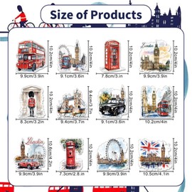HAFRILY 12 Pcs London Fridge Magnets London Souvenirs Gifts london bridge Metal Fridge Magnets British Travel Tourist Gift for Holiday Home Office Kitchen
