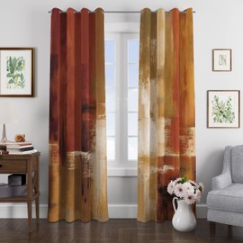 Asuexpect Burnt Orange Curtains 2 Panels Abstract Rust Curtain Room Darkening Grommet Window Treatments Modern Decorative for Bedroom Living Room, 52x84 Inches