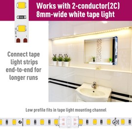 EMITEVER LED Strip Light Connector, 6 Packs LED Tape Connect for 8mm Width LED Strip Lights