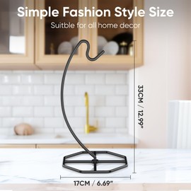 Beesini 2 Pack Banana Hanger, Banana Tree Holder Metal, Banana Stand Holder, Holds Up to 15LB Banana or Grape, Banana Rack for Kitchen Counter, Black