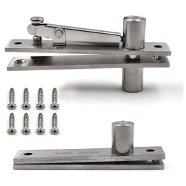 Heavy Duty Stainless Steel Wood Door Pivot Hinges, 360 Degree Rotation Adjustable Swing Mount
