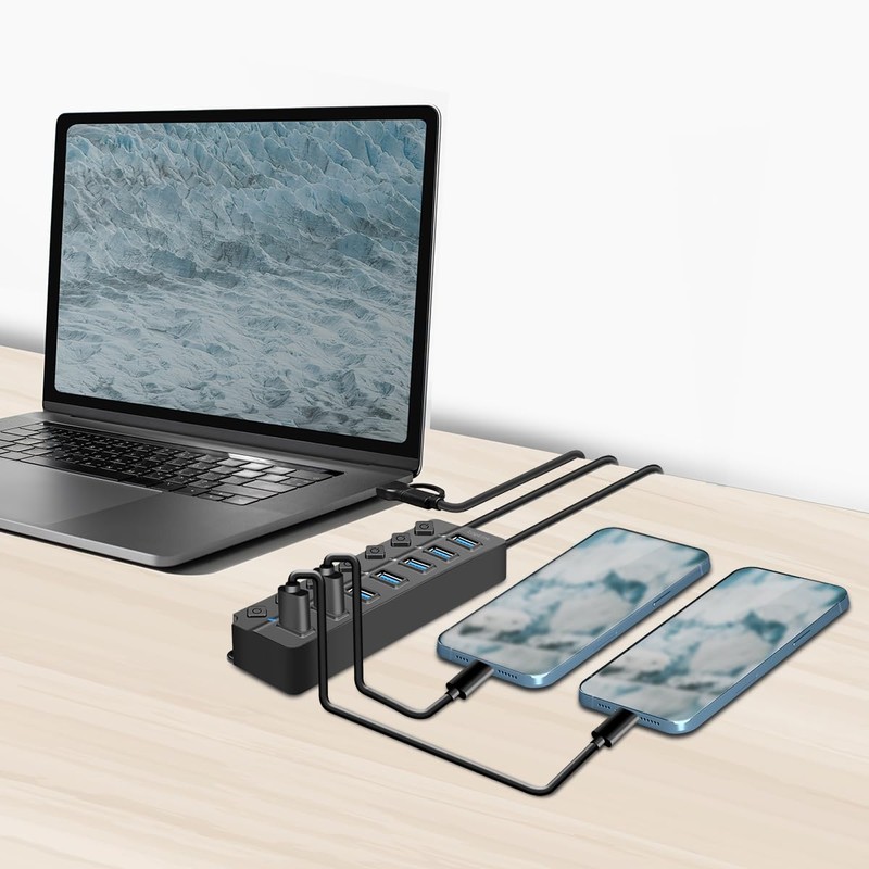 LogiLink UA0420 USB 3.2 Gen1 Hub with 7 Ports and