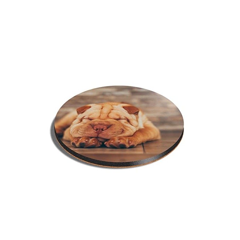 1 x Round Coaster - Shar Pei Dog Puppy Animal
