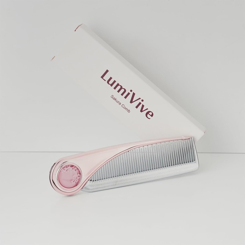 LumiVive Rose Gold Cherry Blossom Design Hair Comb | Anti-Static