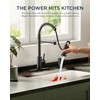 FORIOUS Black Kitchen Faucet with Pull Down Sprayer, Stainless Steel
