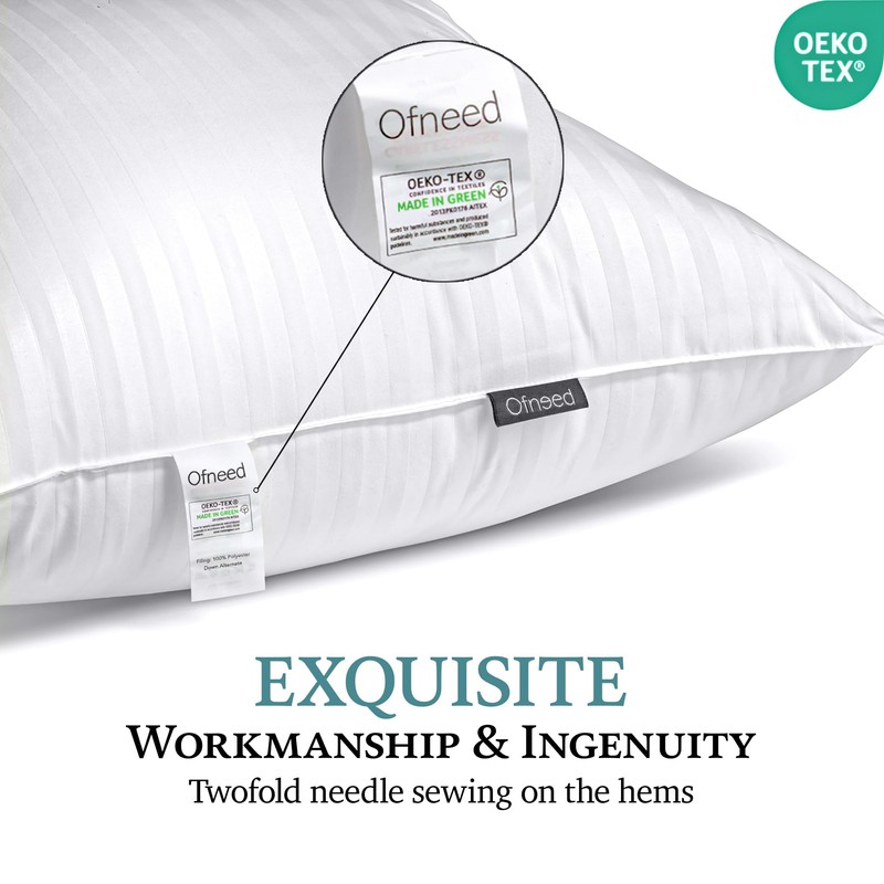 OFNEED King Size Pillows Set of 2 Down Alternative –