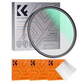 K&F Concept 37mm Black Mist 1/8 Filter Soft Effect 1/8 Contrast Adjustment Soft Drawing Filter, Multilayer Nano Coating, Aviation Aluminum Material, Thin Border, 3 Cleaning Cloth (NANO-K Series)