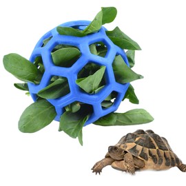 vomvomp Tortoise Treat Ball Fruit Vegetable Feeder Holder Foraging Toy for Pet Tortoise Turtle