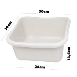KADAX Rectangular Laundry Bowl, Robust Laundry Tub, Washing Bowl with Comfortable Handles, Storage Container, Compact Cleaning Tub, Bowl (White, 8L)