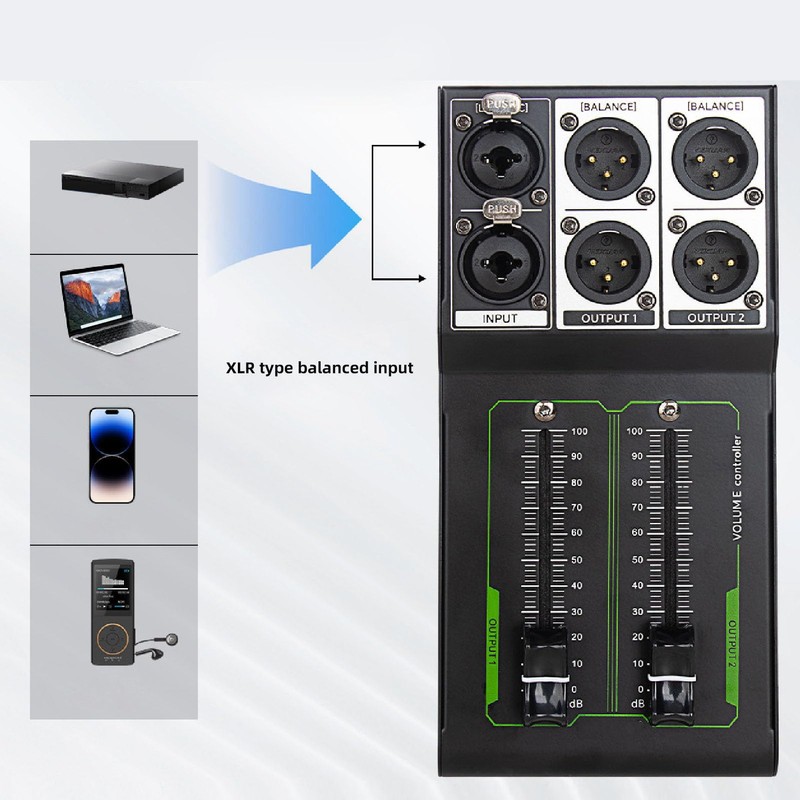 Passive Volume Control 1 in 2 Out All Metal Lossless
