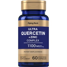 Piping Rock Quercetin Zinc Complex | 1100 mg | 60 Capsules | Non-GMO, Gluten Free Supplement
