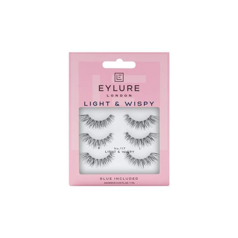 Eylure Texture False Lash, Style No. 117, Reusable, Adhesive Included,