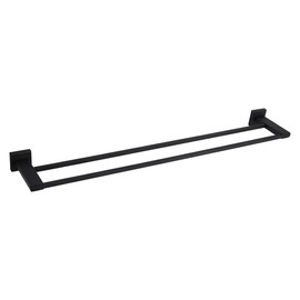 GERZWY Bathroom Double Towel Bar Matte Black Stainless Steel 36-Inch Bath Towel Rack Contemporary Style Wall Mount